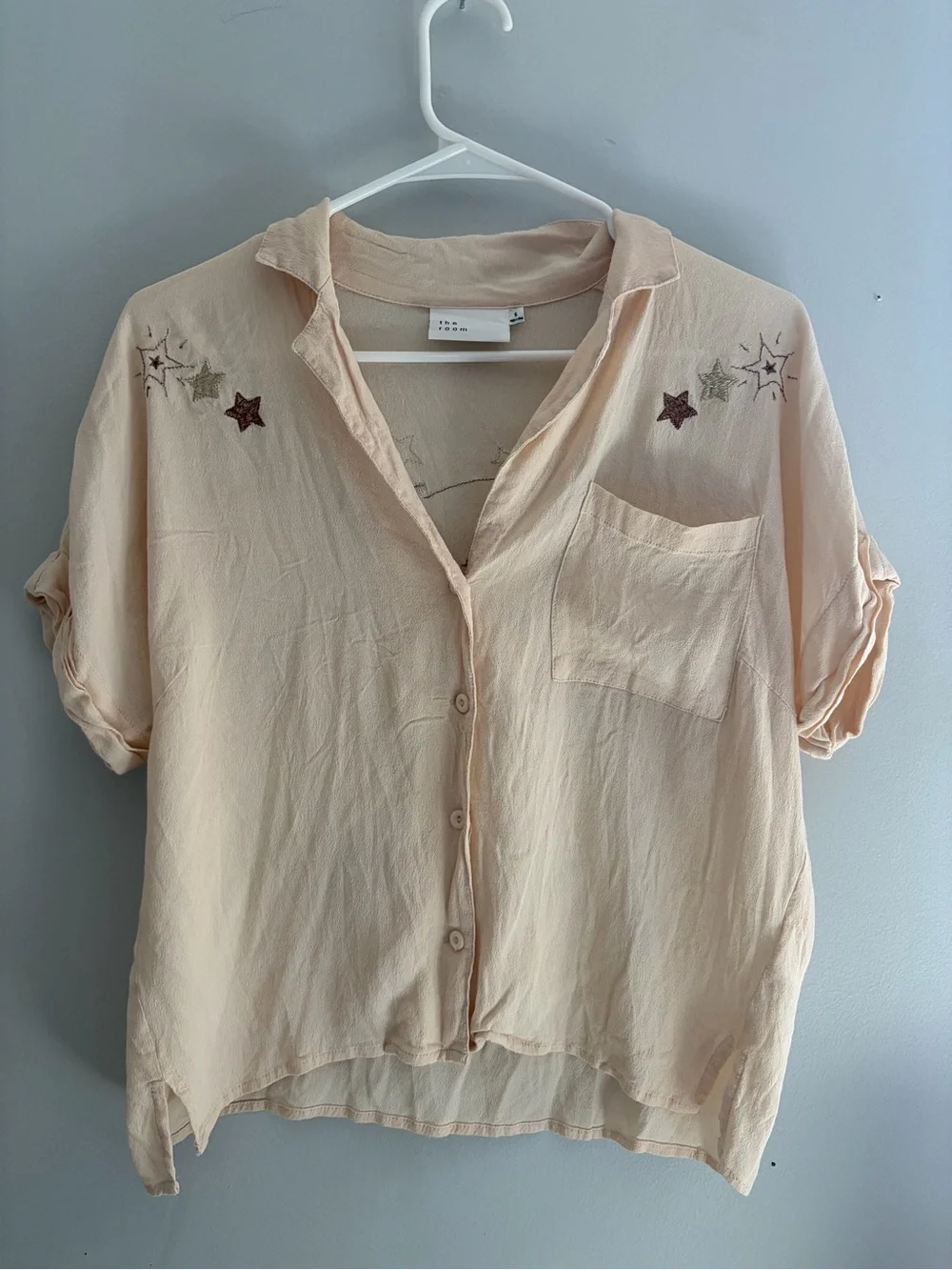 Celestial Embroidered Button down collared Shirt